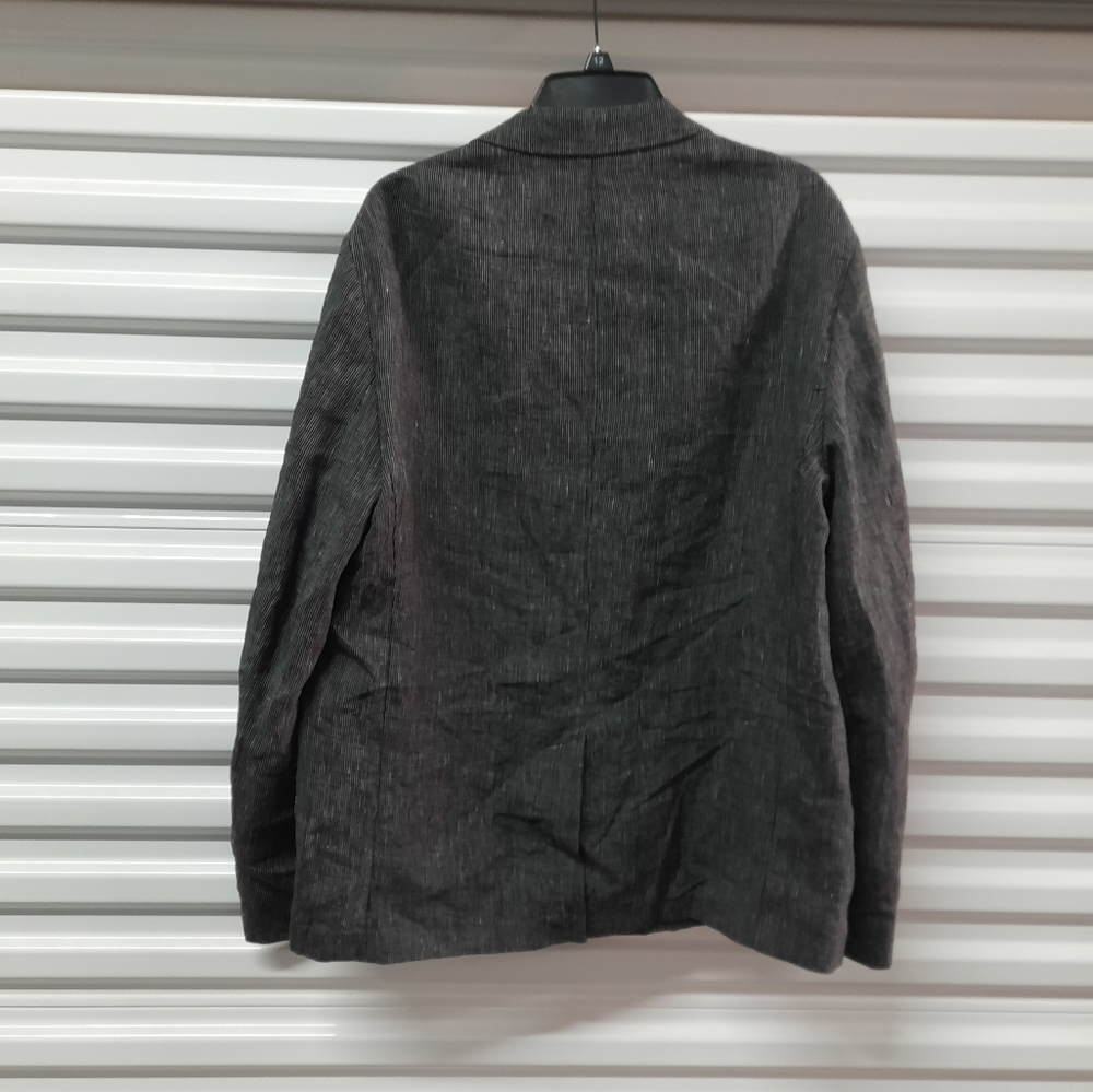Ted Baker Sport Coat Mens Size 5(XL) Black Stripe 100% Linen Suit Blazer Jacket - Picture 4 of 14